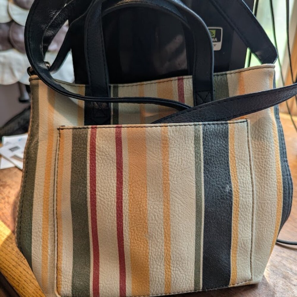 Multi Stripped Ladies Hand Bag